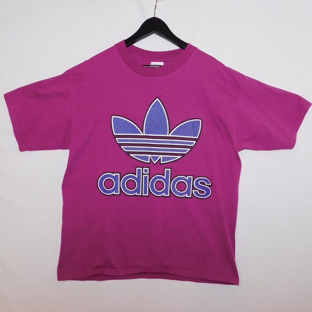 Vintage 1990s ADIDAS Big Logo Bootleg Basic Editions Trefoil T Shirt Mens XL